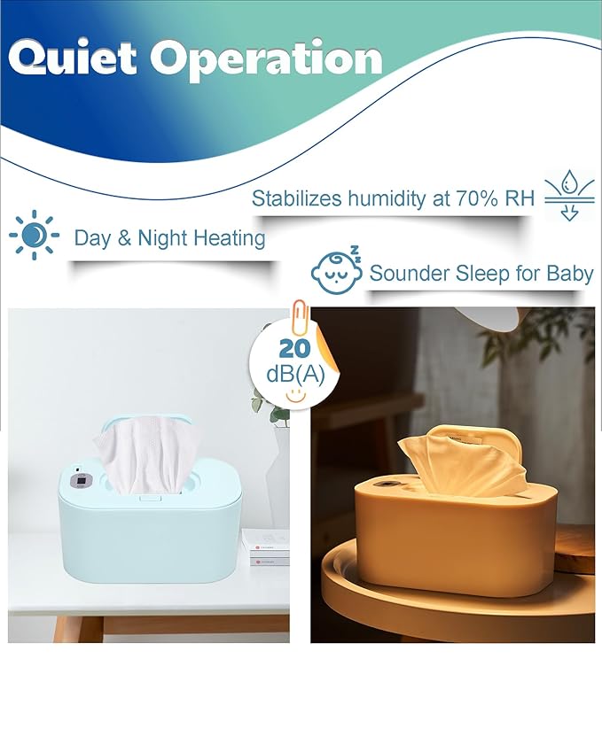 Baby Wipe Warmer, Portable USB Powered Baby Wet Wipes Dispenser Holder with Temperature Control, Paper Towel Heater for Home, Car, Travel (Green)