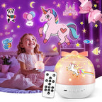 【GIFTS PACKAGE】Unicorn Gifts for Girls NightLight 15 Films+10 Music Soothing Sounds Machine Baby Night Light Projector, LED Star Lights for Ceiling Decor, Kawaii Unicorns Noise Machine for Girls Gifts