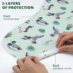 5 Pack Mallard Duck Pattern Baby Burp Cloths Soft Absorbent Burping Rags for Newborns 19"x9" Spit up Cloths for Boy Girl Newborn Baby Shower Registry Gifts Set Nursery Decor