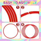 Shappy 6 Pcs Exercise Hoop Detachable Adjustable Plastic Toy Playground Toys Colored Hoop Circles for Teens Games Gymnastics Dog Agility Equipment Party Decor