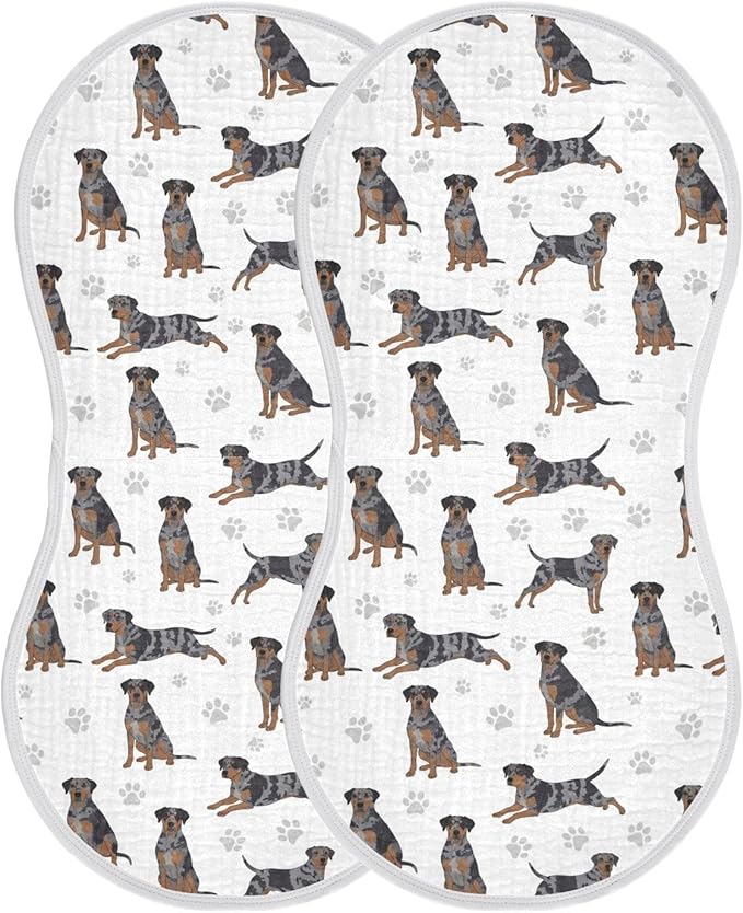 2 Pack Muslin Burp Cloths Great Dane Dogs White Cotton Baby Burp Cloths Extra Absorbent and Soft Thick Burping Cloth for Newborn Babies Boys Girls 22x11 Inch
