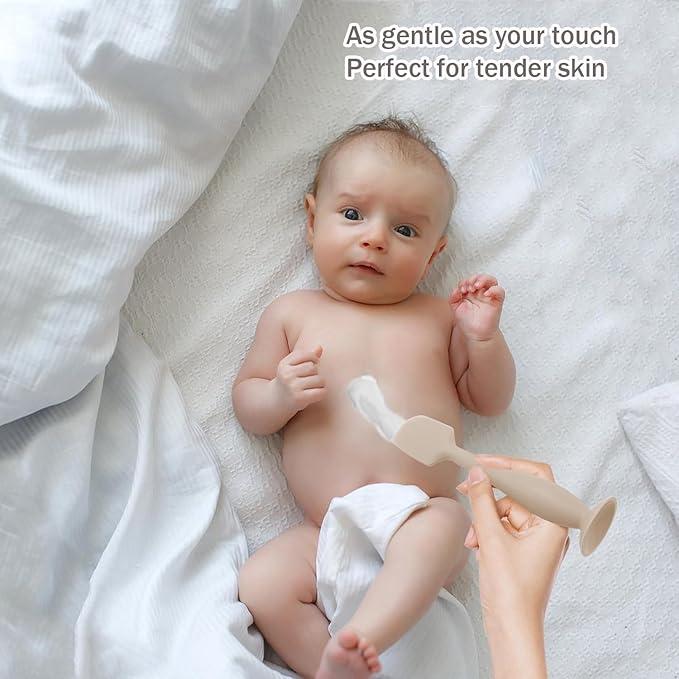 Baby Diaper Cream Spatula - Baby Diaper Rash Cream Applicator for Butt Paste Diaper Cream - Newborn Essentials (gray, green, brown)