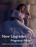 Momcozy Pregnancy Pillows, Original F Shaped, with Air Layer Cover, Grey