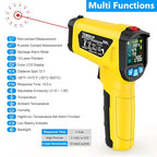 Infrared Thermometer Temperature Gun,-58°F to 1472°F Non Contact Digital IR Laser Thermometer Temp Gun with Probe & Humidity Measurement for Cooking,Griddle,Engine,HVAC,Adjustable Emissivity