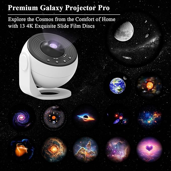 Upgrade Galaxy Star Projector for Bedroom, 13 in 1 Planetarium Projector with Timer | Nebula & Milky Way Night Light for Ceiling | LED Space Galaxy Lamp Bedroom Decor for Adults Kids