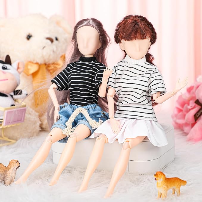 Bencailor 8 Pieces Christmas Doll Clothes for 11.5 Inch Doll Accessories Sweaters Denim Pant Summer Regular Outfit Clothing(Shirt)