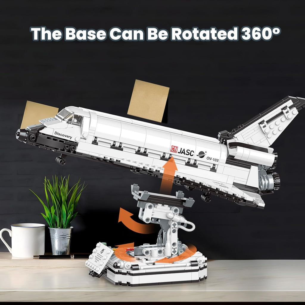 JMBricklayer Space Shuttle Building Sets for Adult, Airplane Spaceship Space Toys for Kids Teens, Gifts for adults Boys Girls 8 9 10 11 12 13 14+, Collectible Display Model with Adjustable Stand 70122