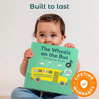 Calis Books The Wheels on The Bus Book | New Rechargeable Musical Book, No More Batteries | Books for 1 Year Old | Wheels on The Bus Toy | Musical Book for Toddlers 1-3 | Musical Toy for Toddlers