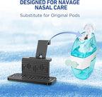 FireAnt 100 Saline Packets and 16 Pack Silicone Saline Pods Refills Set, Compatible with Navage Nasal Care — Includes 100 Count Salt Packets Sinus Rinse + 16 Reusable Salt Pads in Black