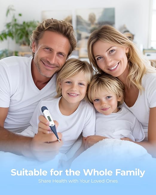 femometer Oral Thermometer for Adults and Kids, Fast Accurate Oral, Underarm & Rectal Digital Thermometer with Flexible Tip, Navy Blue