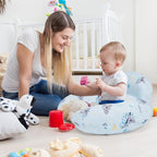 Nursing Pillow for Breastfeeding, Breastfeeding Pillows for More Support for Mom and Baby, with Plus Size Ergonomic Design and Removable Cotton Cover, Blue