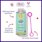 California Baby Calming Lavender Bubble Bath | 100% Plant-Based Kids Bubble Bath | Gentle Baby Bubble Bath | Free Bubble Wand | 384 mL / 13oz