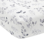 Lambs & Ivy Painted Forest Cotton Fitted Crib Sheet - Gray, White, Outdoors