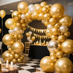 140pcs Metallic Gold Round Balloons Different Sizes 18 12 10 5 Inch Latex Balloons for Arch Decoration Party Balloon Kit for Graduation Birthday Party Wedding Balloon Baby Shower Decoration