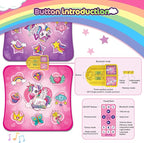 VATOS Double Dance Mat for Girls - 4 Game Modes & 9 Challenge Levels with Adjustable Volume, Led Light & Wireless Bluetooth | Music Play Mat Birthday Gifts Toys for Kids Ages 3 4 5 6 7 8 9+ Years Olds