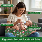 Nursing Pillow, Breastfeeding Pillow with Removable Cover, Ergonomic Breast Feeding Pillow, Baby Feeding Support Cushion for Mom Easier Breastfeeding- Original Size/Christmas