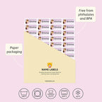 Personalized Name Labels for Kids (120) – Custom Waterproof & Durable Stickers for Clothing, Daycare, Office & School Supplies - Fairytale