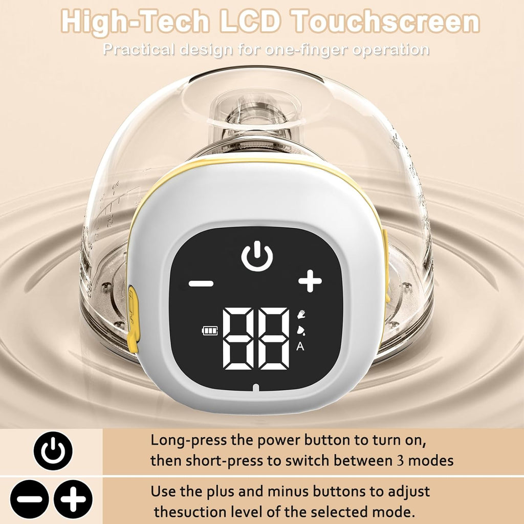 Breast Pump Hands Free, Wearable Breast Pump with 3 Modes & 9 Levels, Portable Wireless Electric Breast Pumps