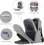 MOMUVO Diaper Bag Backpack, Quilted Baby Bag with Changing Pad and Stroller Straps and Pacifier Case, Large Travel Diaper Bags for Mom Dad, Grey