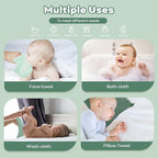 Yoofoss Muslin Baby Washcloths 100% Organic Cotton Face Towels 6 Pack Wash Cloths for Baby 12x12in Soft and Absorbent Baby Wipes (Gradient Green)