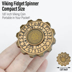 FREELOVE Metal Fidget Spinner, Viking Pirate Haptic Gyro, Heavy Copper Hand Spinning, Small Round Gear Fidget Block, Premium Steel Bearing Silent Long Spinning for Adults Anxiety Cool