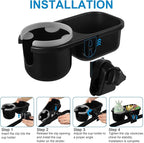 Accmor Stroller Cup Holder with Tray, Universal Cup Holder, Bike Bottle Holder, 360° Rotatable Large Caliber Drinks Holder for Stroller, Bike, Wheelchair, Walker