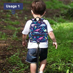 Accmor Toddler Backpack Leash with Anti Lost Wrist Link, Cute Mini Child Walking Harnesses Keep Kids Close Back Pack Rope Tether Rein for Baby Boys (Navy Blue/Dinosaur)