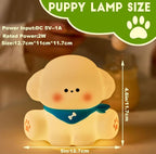 DREAMING MY DREAM Puppy Night Light for Kids Lamp,Soft Silicone Nursery Light for Baby Room and Toddler Toy,Portable Dimmable Rechargeable Animal Lights for Girls and Boys
