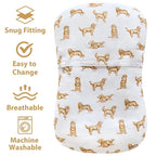 LifeTree Muslin Baby Lounger Cover, Newborn Slipcover Lounger Cover for Boys Girls Infant, Soft 70% Viscose from Bamboo and 30% Cotton, 1 Pack Cover Only, GoldenRetriever Pattern
