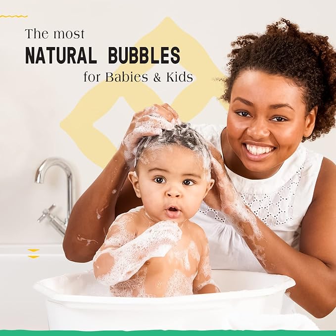 Alaffia Babies and Kids Bubble Bath, Gentle Baby Essentials for Delicate Skin, Cleansing & Calming Bubbles, Plant Based Formula, Vegan, Eucalyptus Mint (2 Pack - 32 Fl Oz Ea)