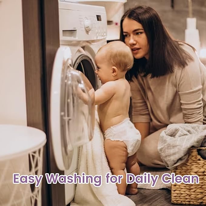 Viviland Baby Towels and Washcloths, Soft Absorbent Pink Baby Bath Towel Set, Elephant Hooded Towels with 5 Infant Face Washcloths (6 Pieces)