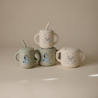 mushie x Bluey 100% Silicone Training Cup & Straw for Toddlers | 6 Months+ (Bluey Ivory)