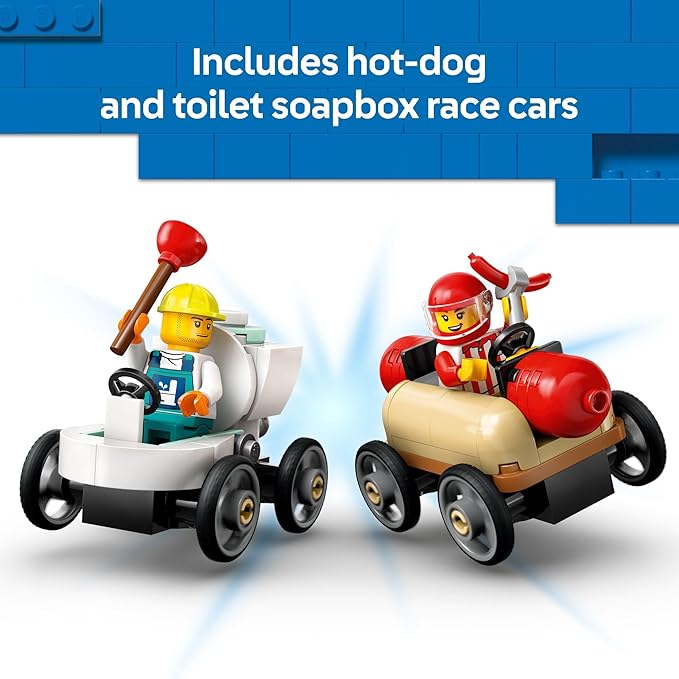 LEGO City No Limits: Race Car Ramp Track Toy - Building Toy for Kids, Boys and Girls, Ages 6+ - Soap Box Car Ramp for Racing with 2 Cars, 4 Minifigures, and Buildable Ramp - Gift Idea - 60460