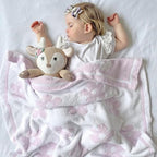 Living Textiles Chenille Baby Blanket - Purple Flower Ultra Soft, Thick, and Versatile | Warm Blanket for Newborns, Throw Blanket for Crib, Stroller Cover | Perfect Baby Gift 75 x 85 cm