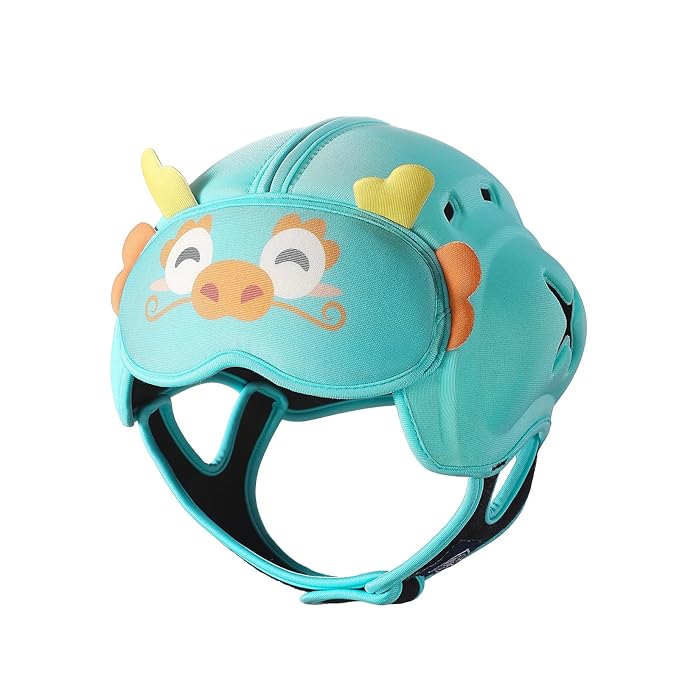 Baby Head Protector Baby Helmet for Crawling and Walking - No Bumps and Soft Safety Peak - Ultra Light and Adjustable Baby Head Protector Suitable for Babies 6-24 Months-Dragon