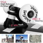 WhiteFang Skateboards for Beginners, Complete Skateboard 31 x 7.88, 7 Layer Canadian Maple Double Kick Concave Standard and Tricks Skateboards for Kids and Beginners