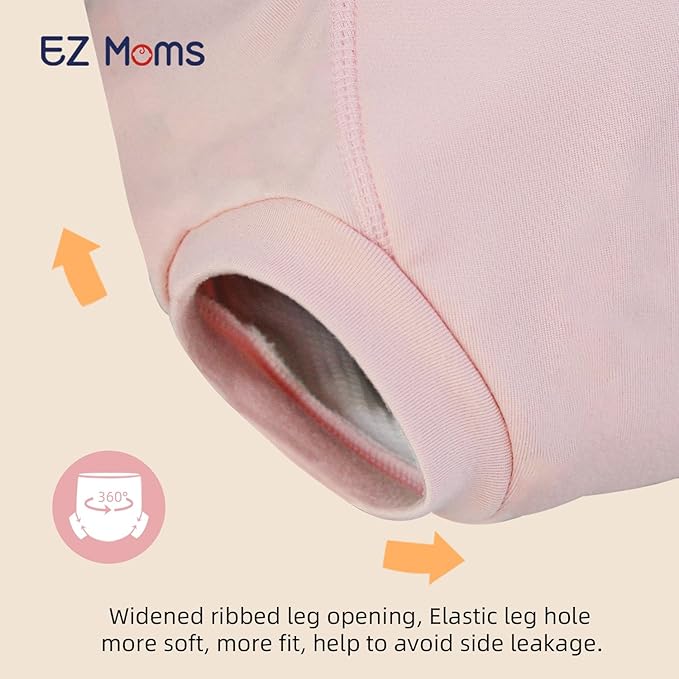 EZ Moms 6 Packs Toddler Potty Training Underwear Absorbent Training Pants Toilet Training Pants 2T-7T