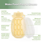 Haakaa Silicone Nibble Freezer Tray -Breastmilk Teething Popsicle Mold - Baby Fruit Food Feeder Teether Tray - Baby Food Maker - Ice Cube Tray - 4 Months+ Babies - BPA Free -Banana