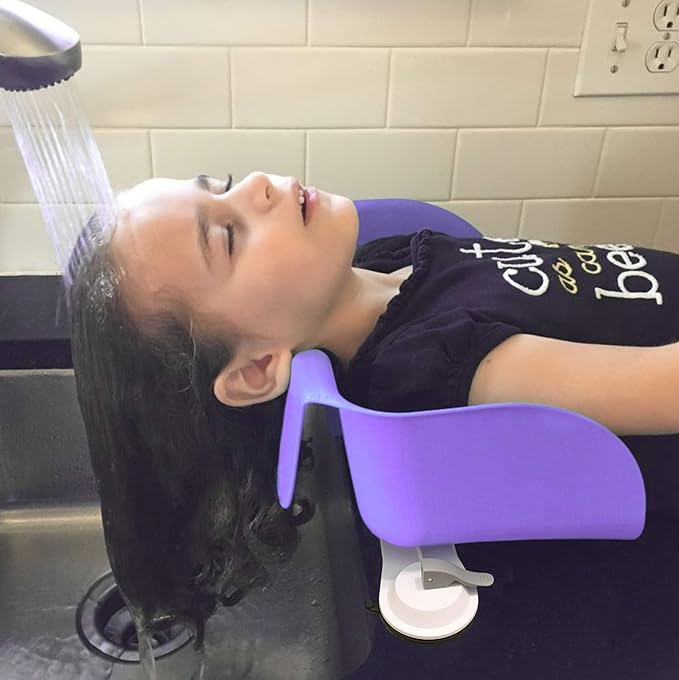 Shampoo Buddy Portable Hair Wash Basin for Children, Toddlers, Kids, Teens | Portable Shampoo Bowl for use on Bathtub or Sink (Purple)