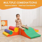 Toddler Foam Climbing Set Indoor - Kids Climb & Crawl Soft Activity Playset - Toddler Climber Gymnastics Equipment for Walking in Balance