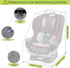 Padded Car Seat Travel Bag for Airplane, Heavy Duty Backpack for Air Travel, Water-Resistant Carrier with Shoulder Strap, Fits Most Car Seats (Grey)