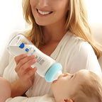 YOHKOH Natural Glass Baby Bottle with Natural Response Nipple, Newborn Anti-Colic Baby Bottles, Wide Neck Mushroom Cap Baby Bottle, Clear (8.8ounce (Pack of 2), Blue1)