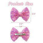 4PCS Blue Sequin Hair Bows Clips Sparkly Hair Bows for Girls Dark Pink Alligator Clips Glitter Hairpins Hair Accessories for Children Toddler Teenage Girls Kids Gift
