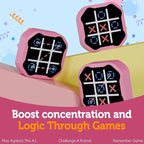 3 in 1 Electronic Tic Tac Toe Game, Handheld Digital Tic Tac Toe Bolt Game with Silent Mode, Portable Learing Toys Gift for Kids & Adults, Pink