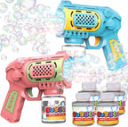 EagleStone Bubble Gun Toys for 3+ Year Old Kids Boys Girls, 2 Pack Automatic Bubble Machine with Bubble Solution, Summer Outdoor Kids Toys for Ages 3-4,4-6,5-7, Birthday Gifts for 3 4 5 6 7 8 Year Old