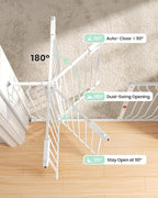 Mom's Choice-GROWNSY Baby Gate for Stairs, 30.5"-43" Pressure Mounted Pet Gate for Doorways-Auto Close Dog Gate for The House-Easy Installation & Walk Thru Wide Safety Gate