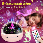 PIKOY Girl Toys, 【3 Slides+96 Projections】 Star Projector & Unicorn Toys & Princess Toy, 2-8 Year Old Girl Birthday Gift, Juguetes para Niñas, Toys for Girls 8-10, Princess Room Decor & Mermaid Toy