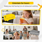 4-in-1 Handheld Tic Tac Toe Game Portable Electronic Board Games for Kids & Adults, Travel Games, Birthday Gifts, Yellow