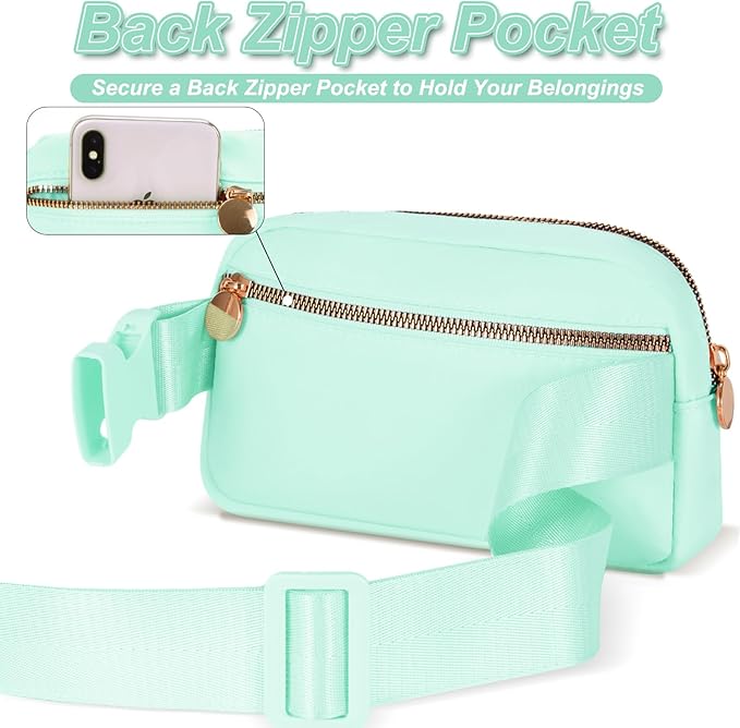 Fanny Pack Belt Bag Crossbody Bags with Initials Letter Patch Trendy Stuff for Teens Cute Stuff Birthday Gifts for Teenager Girls | Light Green,Initial N