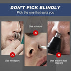 10pcs Nasal Hair Cutter,Manual 360° Rotating Nose Hair Trimmer,2 in 1 Nose Hair Cutter with Earpick,Portable Manual Nosal Hair Trimmer for Women Men